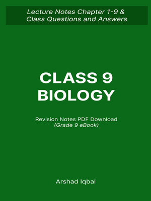 cover image of Class 9 Biology Quiz Questions and Answers PDF | 9th Grade Biology Exam E-Book PDF